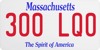 MA license plate 300LQ0
