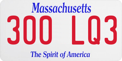 MA license plate 300LQ3
