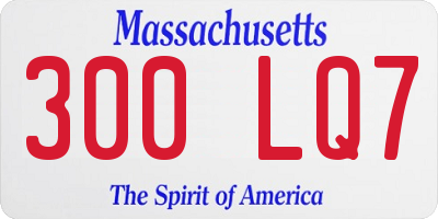 MA license plate 300LQ7