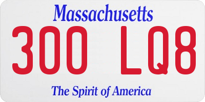 MA license plate 300LQ8
