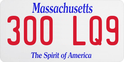 MA license plate 300LQ9