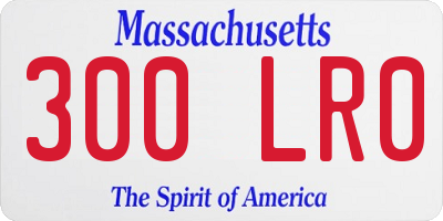 MA license plate 300LR0