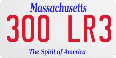 MA license plate 300LR3