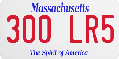 MA license plate 300LR5