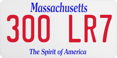 MA license plate 300LR7
