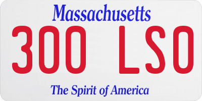 MA license plate 300LS0