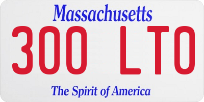 MA license plate 300LT0