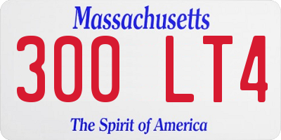 MA license plate 300LT4