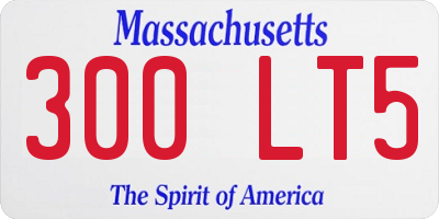 MA license plate 300LT5
