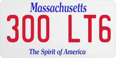 MA license plate 300LT6