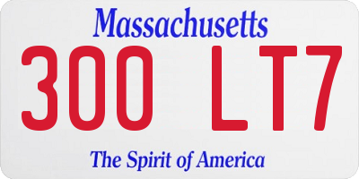 MA license plate 300LT7