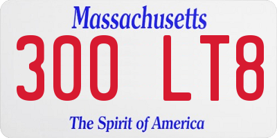 MA license plate 300LT8