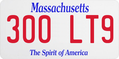 MA license plate 300LT9