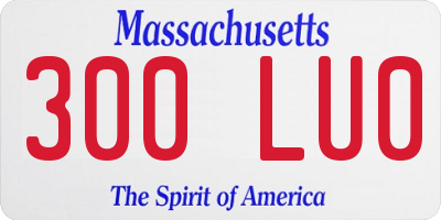 MA license plate 300LU0