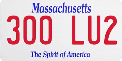 MA license plate 300LU2