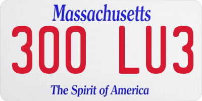 MA license plate 300LU3