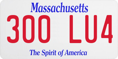 MA license plate 300LU4