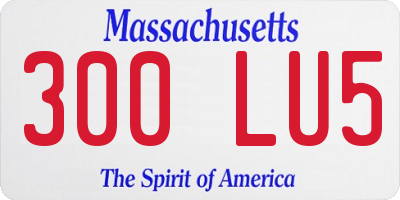 MA license plate 300LU5