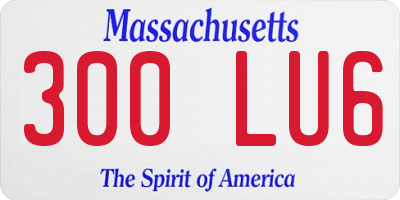 MA license plate 300LU6