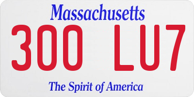 MA license plate 300LU7
