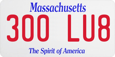 MA license plate 300LU8