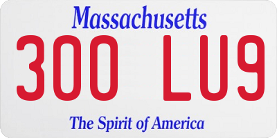 MA license plate 300LU9
