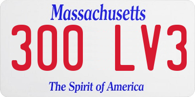 MA license plate 300LV3