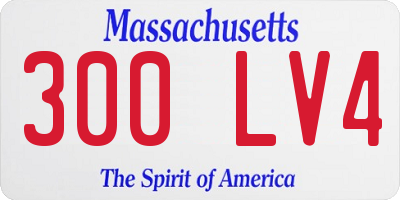 MA license plate 300LV4