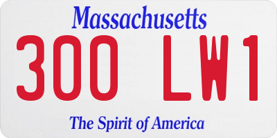 MA license plate 300LW1