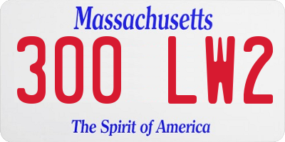 MA license plate 300LW2