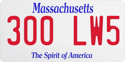 MA license plate 300LW5