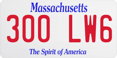 MA license plate 300LW6