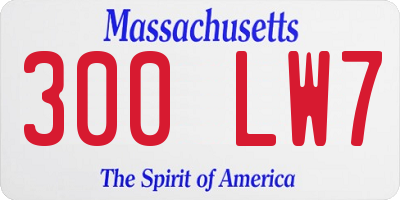 MA license plate 300LW7