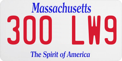 MA license plate 300LW9
