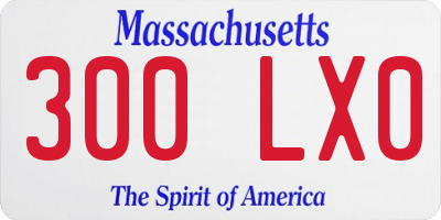 MA license plate 300LX0