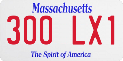 MA license plate 300LX1