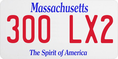 MA license plate 300LX2