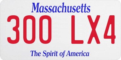 MA license plate 300LX4