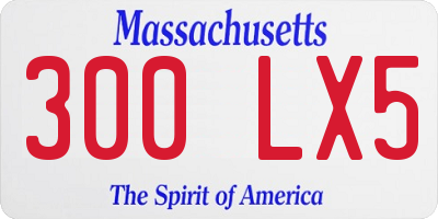 MA license plate 300LX5