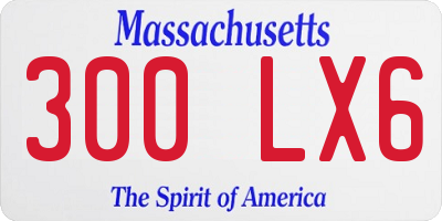 MA license plate 300LX6