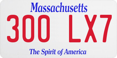 MA license plate 300LX7