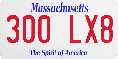 MA license plate 300LX8