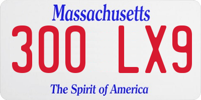 MA license plate 300LX9