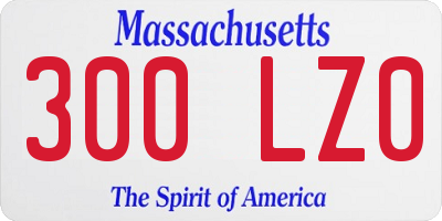 MA license plate 300LZ0