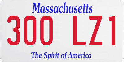 MA license plate 300LZ1