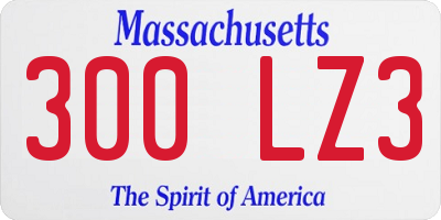 MA license plate 300LZ3