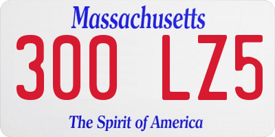 MA license plate 300LZ5