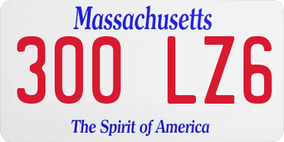 MA license plate 300LZ6