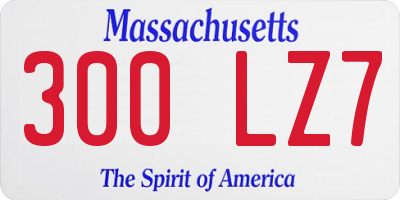 MA license plate 300LZ7