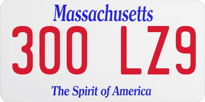 MA license plate 300LZ9
